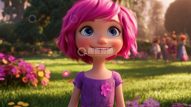 高清大图下载【趣麦麦图】卡通女孩112