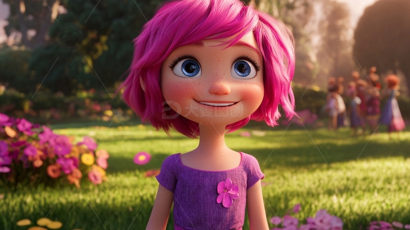 高清大图下载【趣麦麦图】卡通女孩112