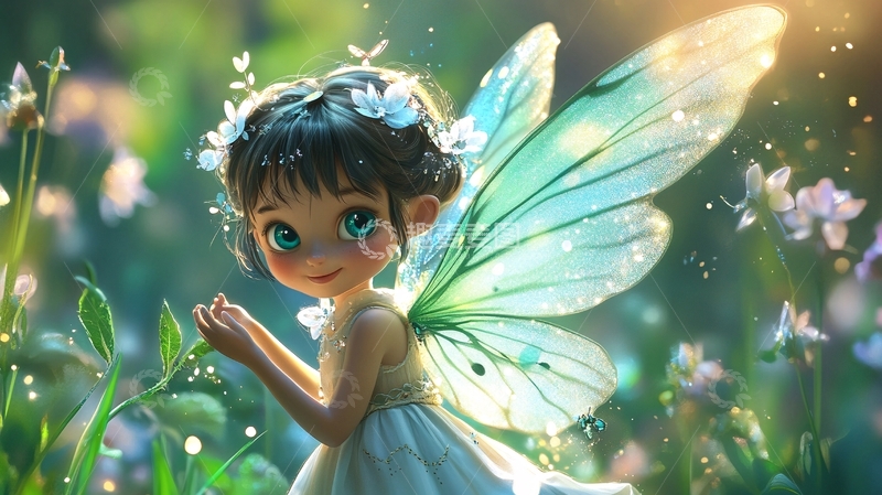 高清大图下载【趣麦麦图】小仙子与花丛