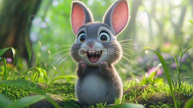 高清大图下载【趣麦麦图】卡通虎兔壁纸1