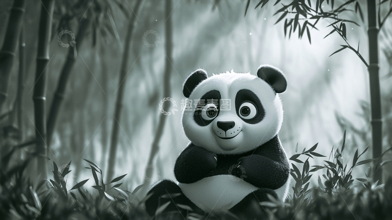 高清大图下载【趣麦麦图】卡通熊猫壁纸7