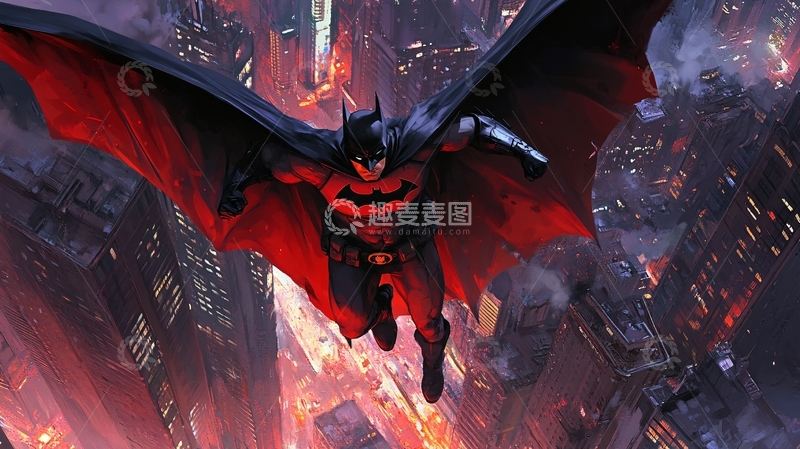 高清大图下载【趣麦麦图】蝙蝠侠城市战斗