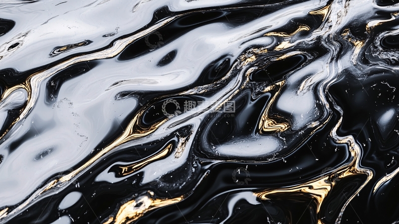高清大图下载【趣麦麦图】金色抽象流体纹理背景24