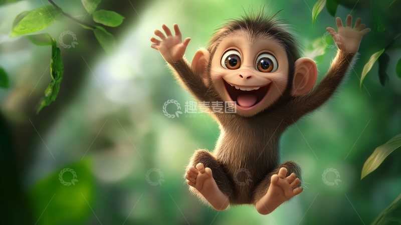 高清大图下载【趣麦麦图】开心小猴头像1