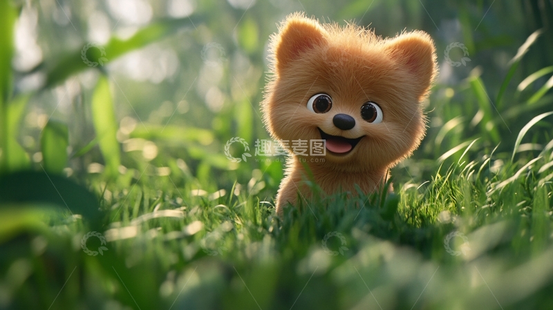 高清大图下载【趣麦麦图】小狗草地冒险记