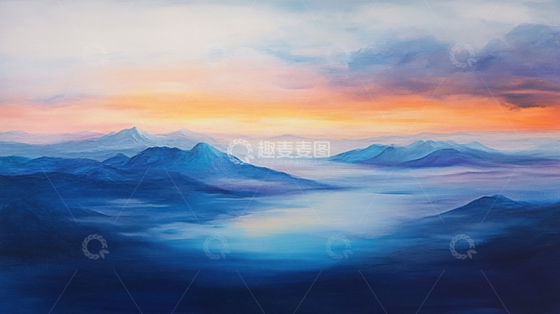 高清大图下载【趣麦麦图】云海油画