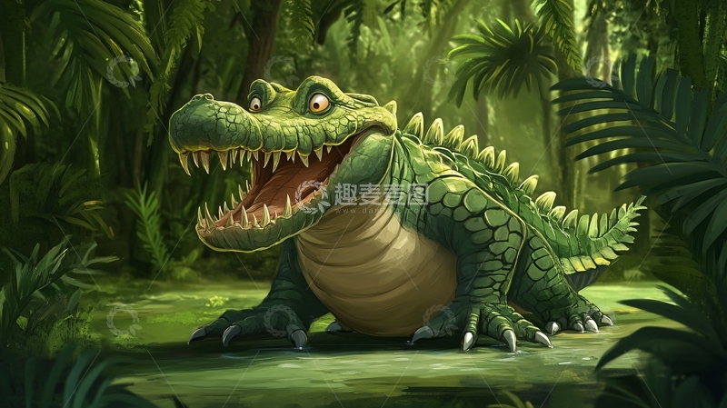 高清大图下载【趣麦麦图】原创恐龙插画