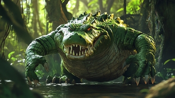 绿色森林鳄鱼