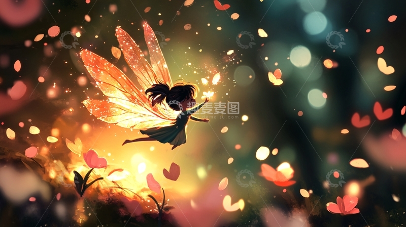 高清大图下载【趣麦麦图】萤火虫插画