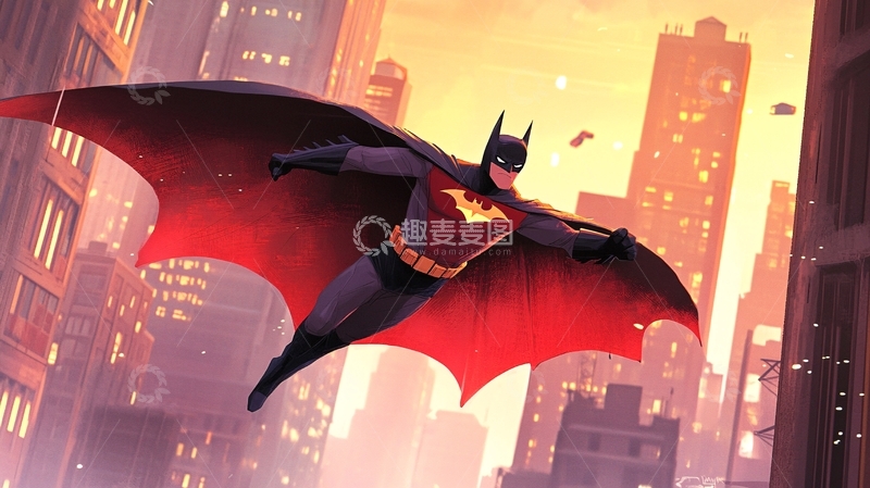 高清大图下载【趣麦麦图】原创卡通超人