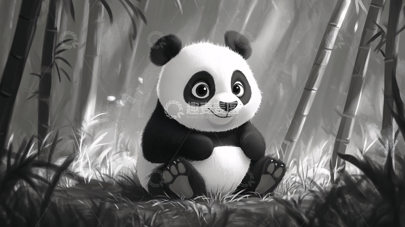 高清大图下载【趣麦麦图】卡通熊猫壁纸9
