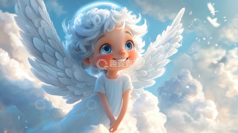 高清大图下载【趣麦麦图】小天使包装插画