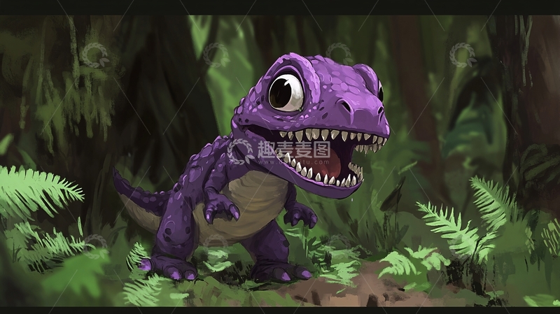 高清大图下载【趣麦麦图】原创卡通恐龙1