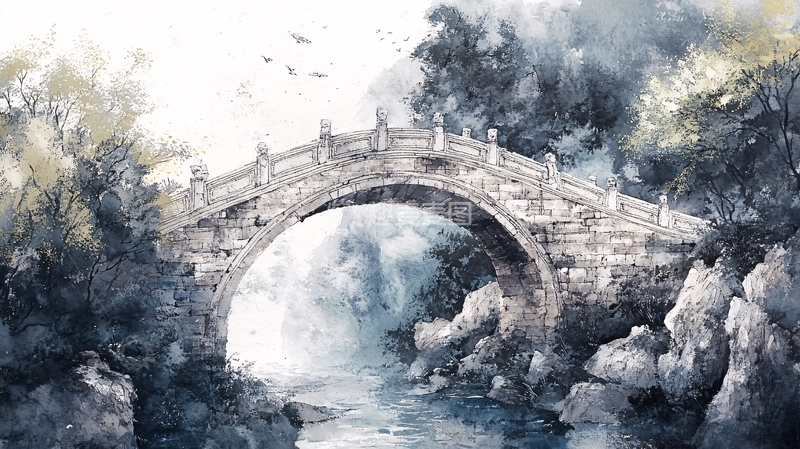 高清大图下载【趣麦麦图】奈何桥插画4