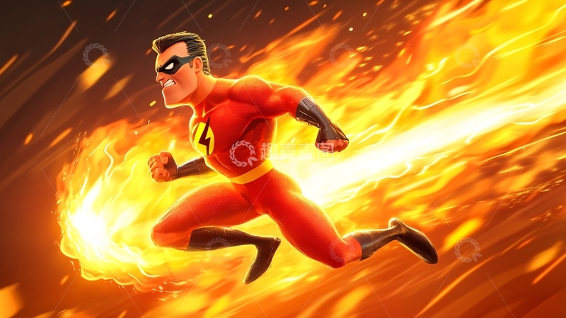 高清大图下载【趣麦麦图】冲刺插画