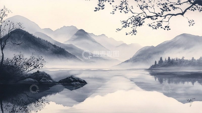 高清大图下载【趣麦麦图】水墨山水唯美