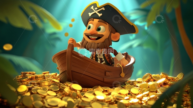 高清大图下载【趣麦麦图】杰克船长瓶中船