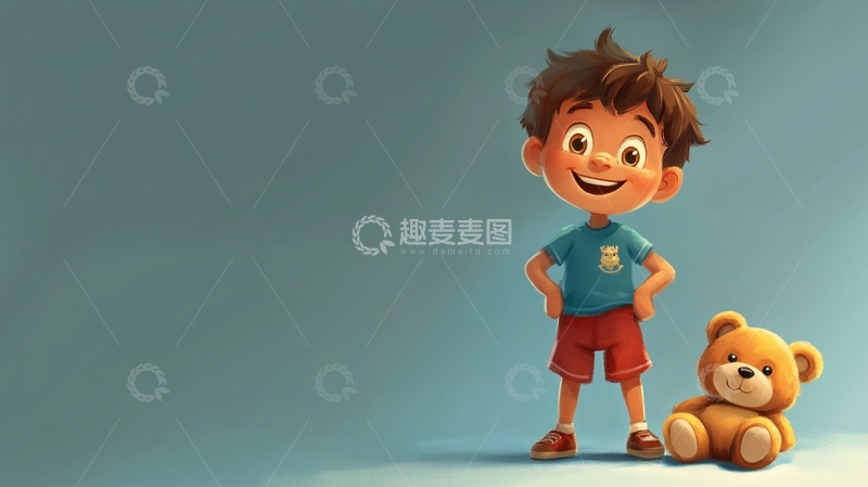 高清大图下载【趣麦麦图】熊装男孩形象设计1