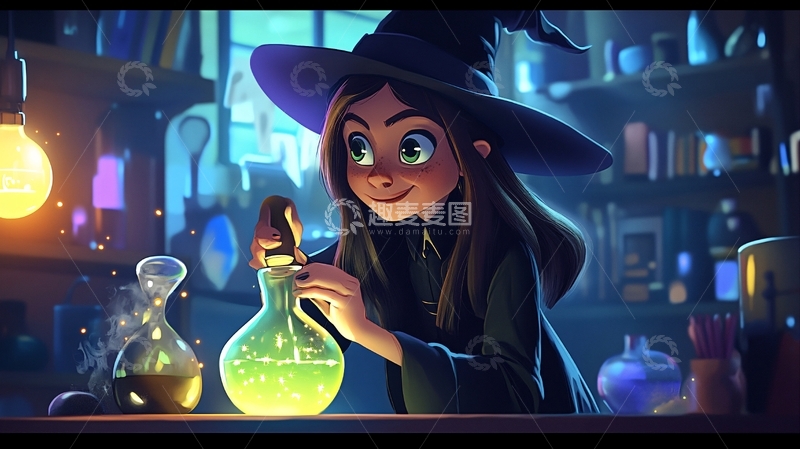 高清大图下载【趣麦麦图】魔法师插画4