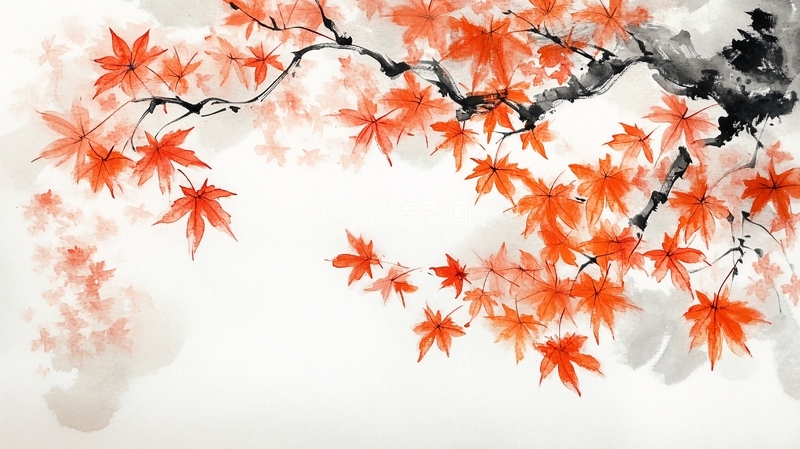 高清大图下载【趣麦麦图】枫叶美术绘画