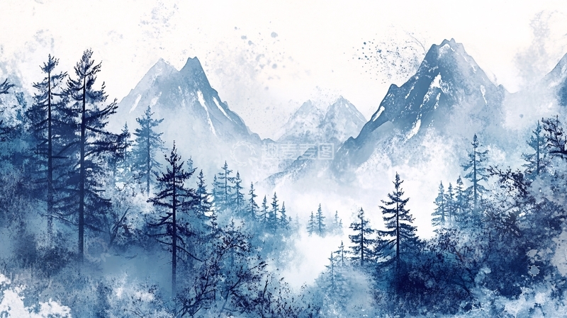 高清大图下载【趣麦麦图】唯美意境彩墨山水13