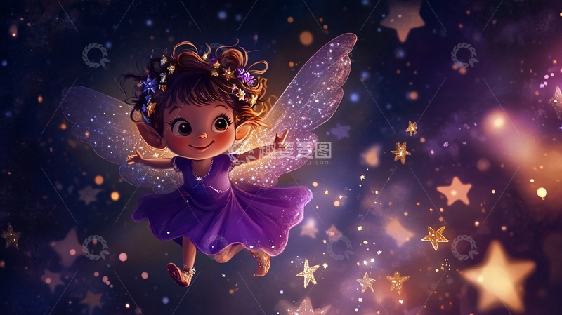 高清大图下载【趣麦麦图】仙女棒插画1