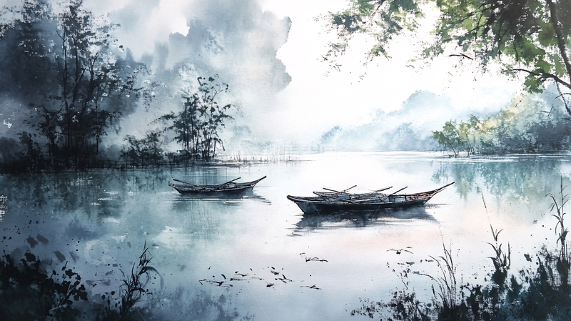 高清大图下载【趣麦麦图】美丽山水风景绘画风景1