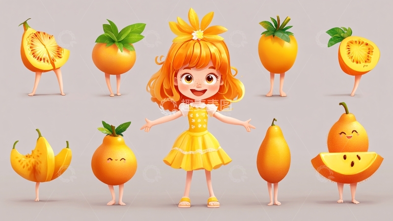 高清大图下载【趣麦麦图】水果拟人人物设计