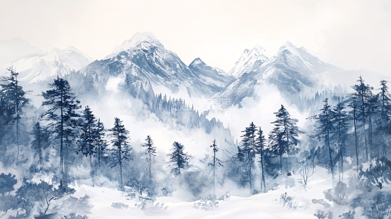 高清大图下载【趣麦麦图】雪山原画33