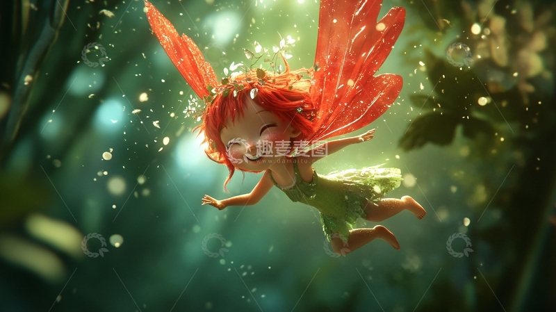 高清大图下载【趣麦麦图】精灵撒花瓣1