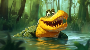 原创卡通鳄鱼3