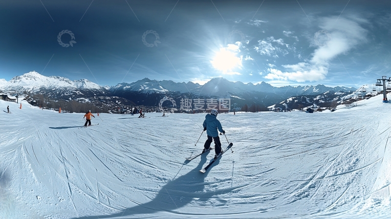 高清大图下载【趣麦麦图】滑雪全景