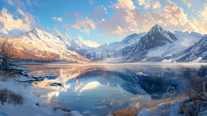 高清大图下载【趣麦麦图】暖调山水风景14