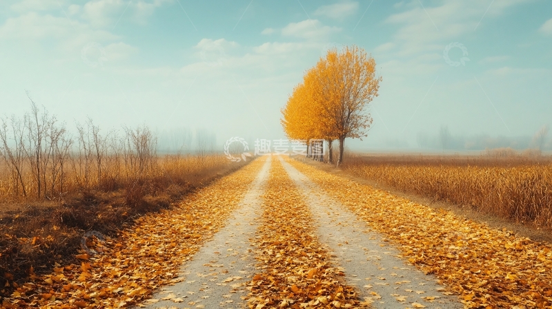 高清大图下载【趣麦麦图】唯美秋天小道7