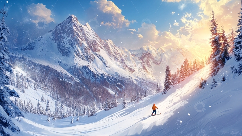 高清大图下载【趣麦麦图】冬季户外登山雪景10