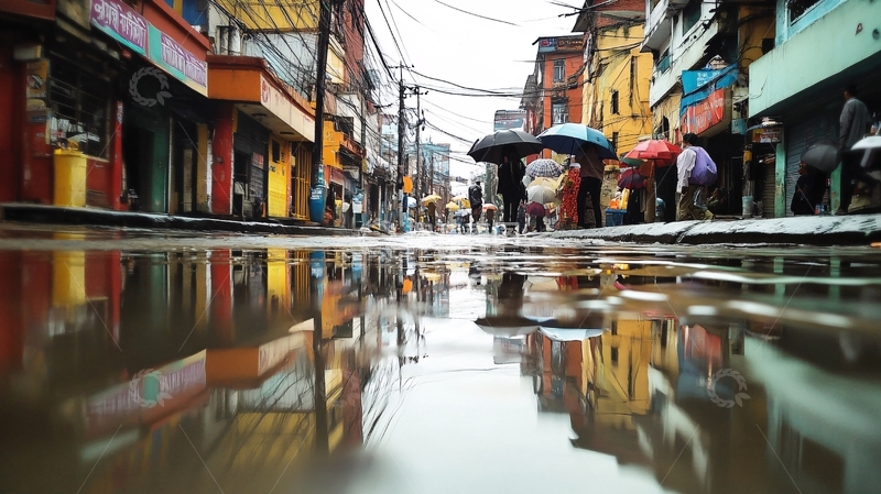 高清大图下载【趣麦麦图】水漫街道