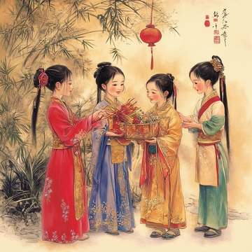 童男童女拜年送礼1