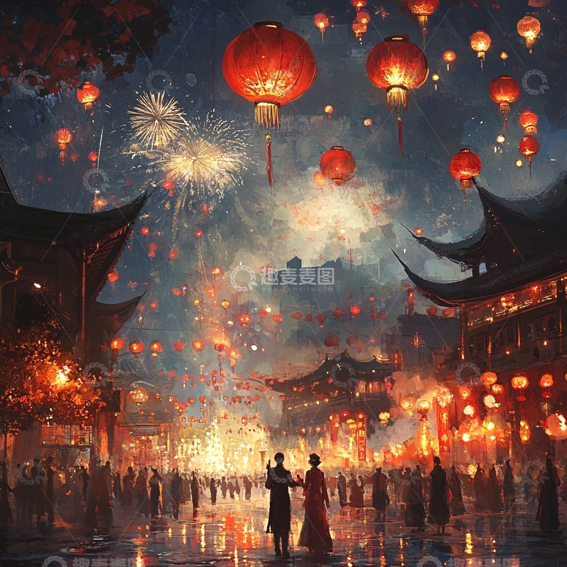 高清大图下载【趣麦麦图】横店插画4