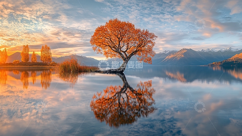 高清大图下载【趣麦麦图】皇后镇蒂卡波湖之晨