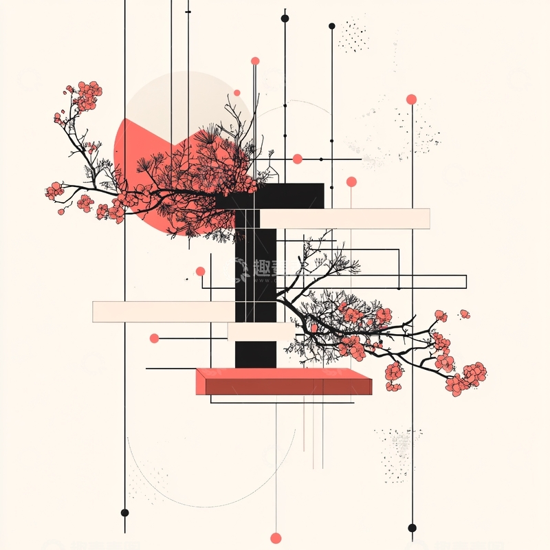 高清大图下载【趣麦麦图】新中式古风梅花1