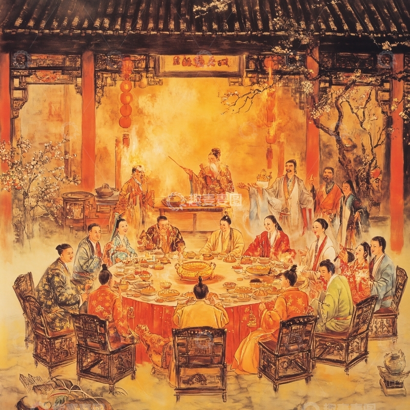 高清大图下载【趣麦麦图】古代名人家宴