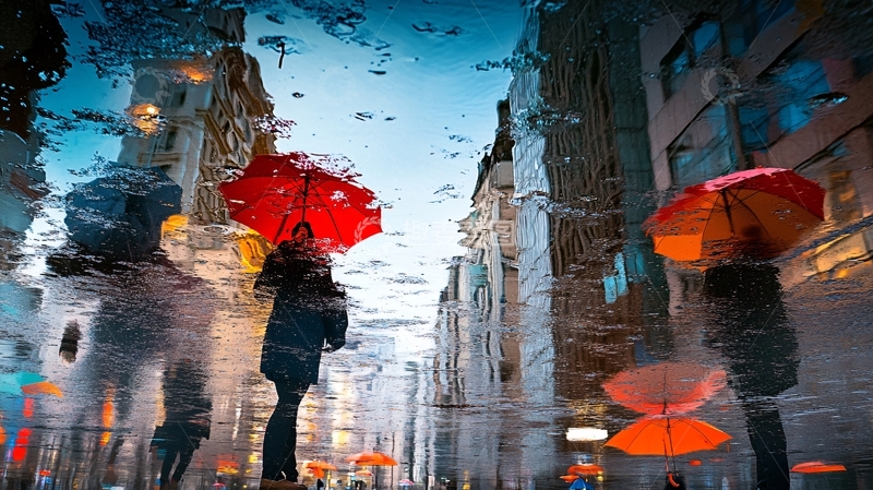 高清大图下载【趣麦麦图】雨中欧洲街景2