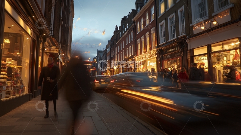 高清大图下载【趣麦麦图】城市黄昏街道夜景3