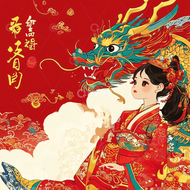 高清大图下载【趣麦麦图】龙年包装插画7