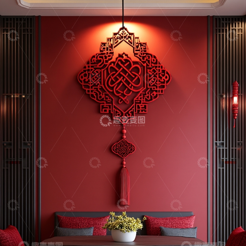 高清大图下载【趣麦麦图】新年客厅装饰挂件