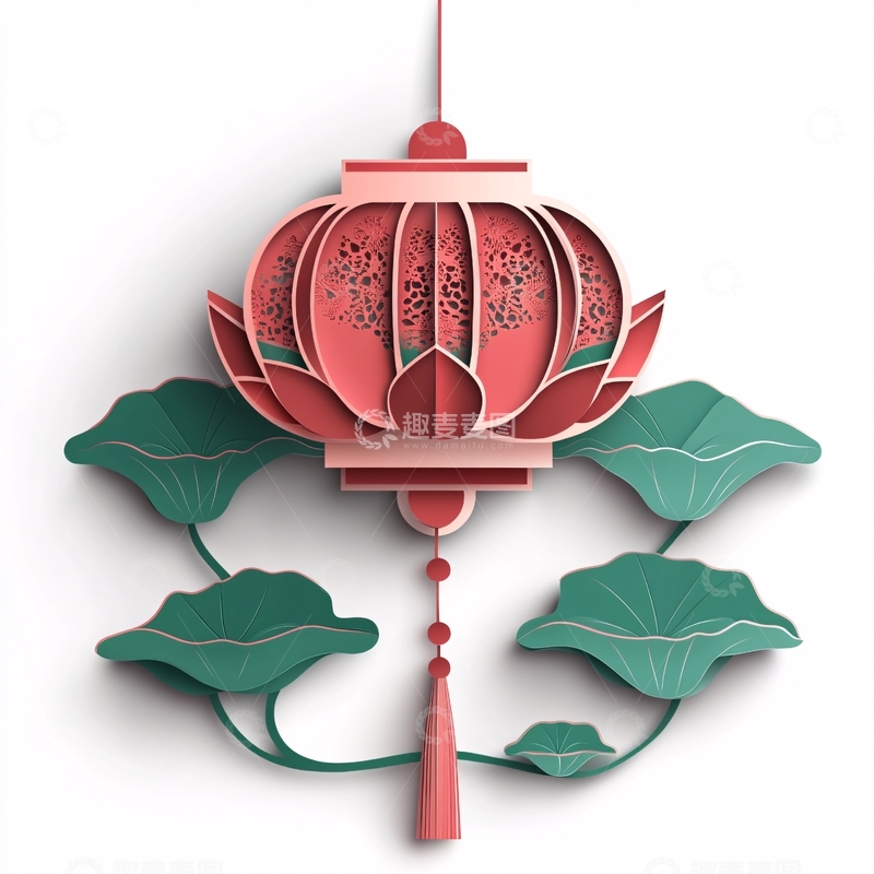 高清大图下载【趣麦麦图】荷花灯元素