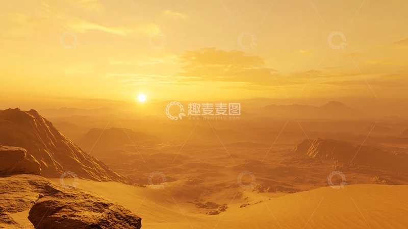 高清大图下载【趣麦麦图】晨光里的大漠2