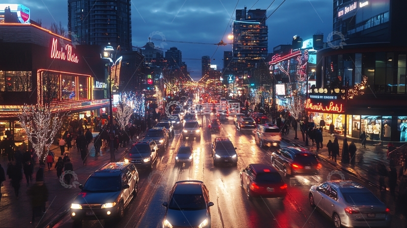 高清大图下载【趣麦麦图】城市傍晚街景