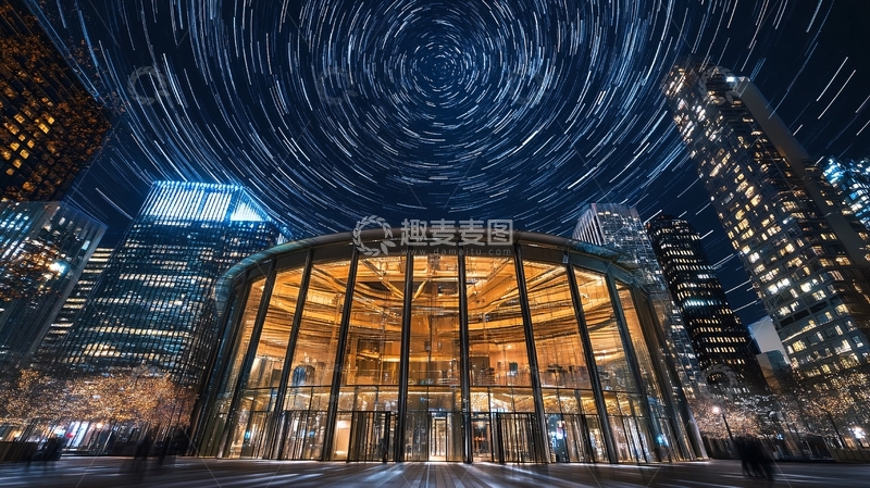 高清大图下载【趣麦麦图】城市夜景星空1