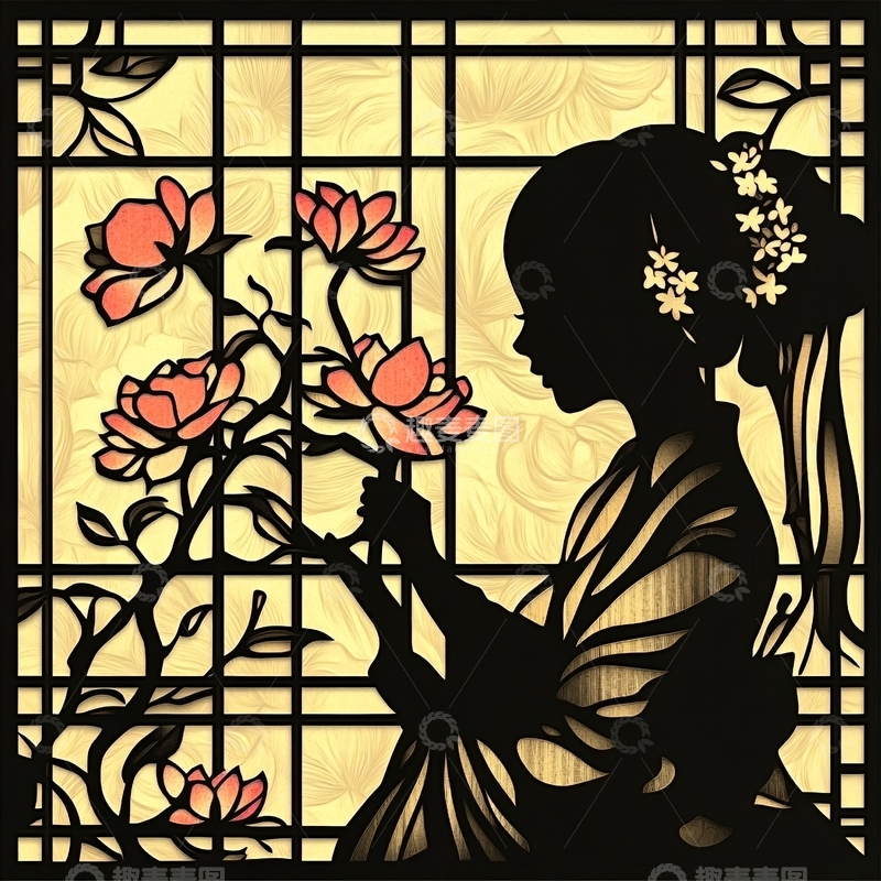 高清大图下载【趣麦麦图】窗花彩窗花窗贴纸